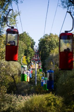 Sovyet fütüristik teleferiği Gorky Park, Kharkov 'da.