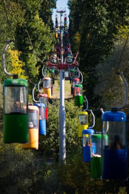 Sovyet fütüristik teleferiği Gorky Park, Kharkov 'da.