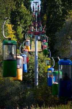 Sovyet fütüristik teleferiği Gorky Park, Kharkov 'da.