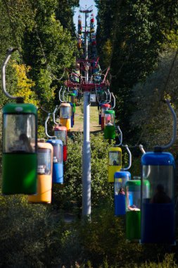 Sovyet fütüristik teleferiği Gorky Park, Kharkov 'da.