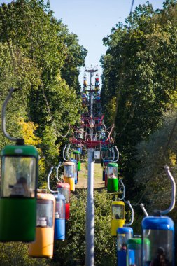 Sovyet fütüristik teleferiği Gorky Park, Kharkov 'da.