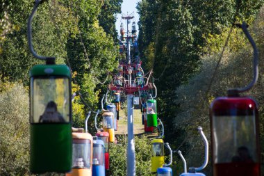 Sovyet fütüristik teleferiği Gorky Park, Kharkov 'da.