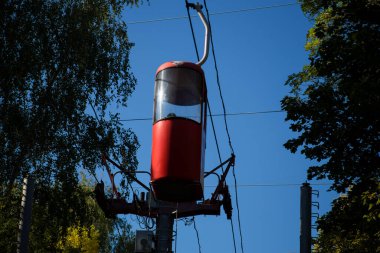 Sovyet fütüristik teleferiği Gorky Park, Kharkov 'da.