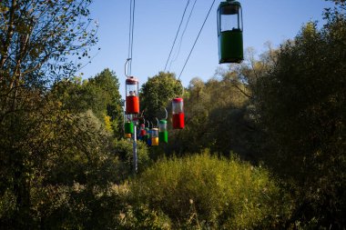 Sovyet fütüristik teleferiği Gorky Park, Kharkov 'da.