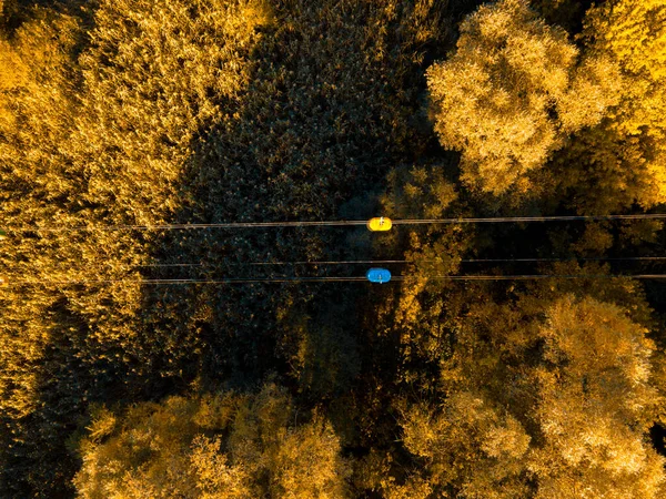 Vista Aérea Del Teleférico Gorky Park Jarkov — Foto de Stock