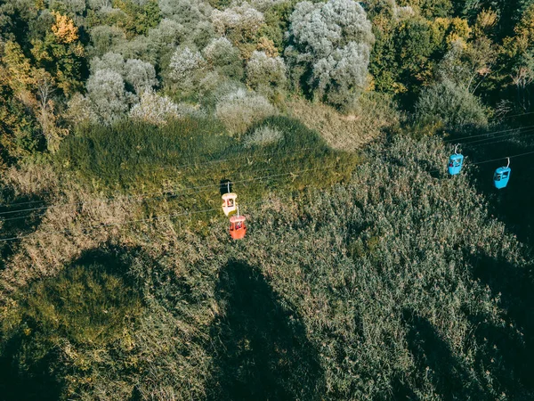 Αεροφωτογραφία Του Τελεφερίκ Στο Πάρκο Gorky Στο Kharkov — Φωτογραφία Αρχείου