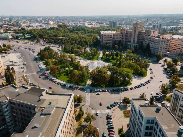 Вид Воздуха Площадь Свободы Харькове Днем — стоковое фото