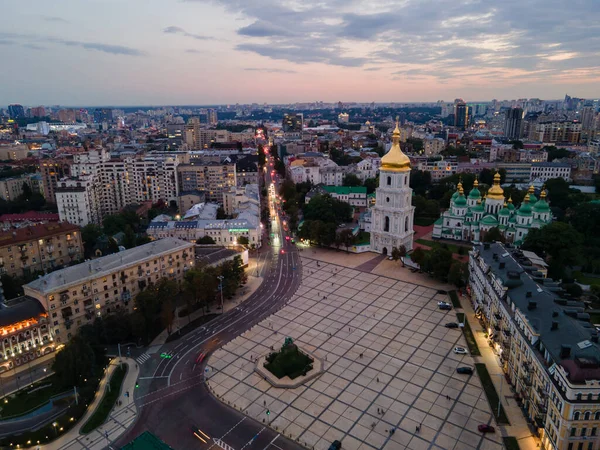 Luftaufnahme Eines Konzerts Historischen Zentrum Von Kiew Auf Dem Sofjewskaja — Stockfoto
