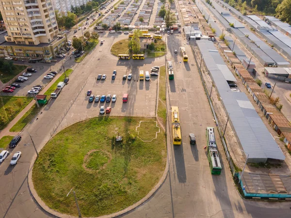 Luftaufnahme Eines Dicht Besiedelten Schlafbereichs Der Kiewer Metropole — Stockfoto