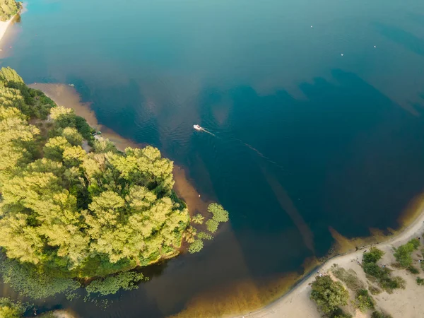 Vista Aérea Del Río Cerca Ciudad — Foto de Stock