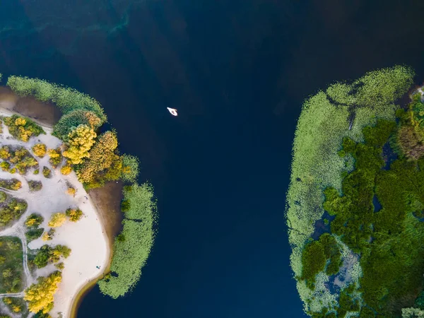 Flygfoto Över Floden Dnepr Nära Kiev — Stockfoto
