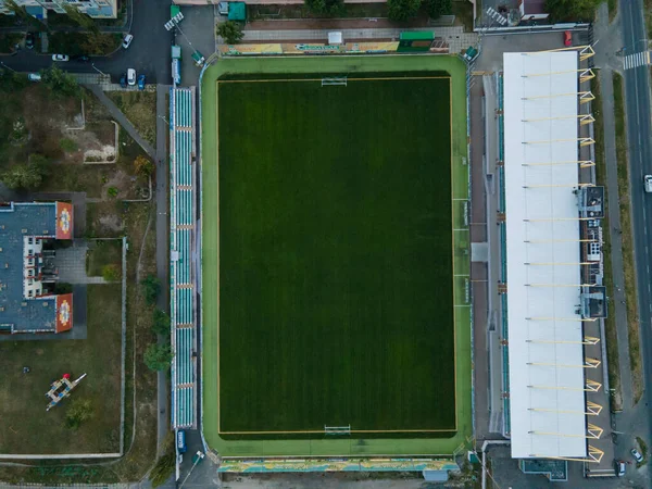 Luftaufnahme Des Fußballplatzes Bei Nacht — Stockfoto