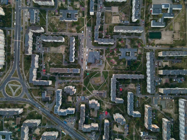 Vue Aérienne Une Zone Couchage Densément Peuplée Métropole Kiev — Photo