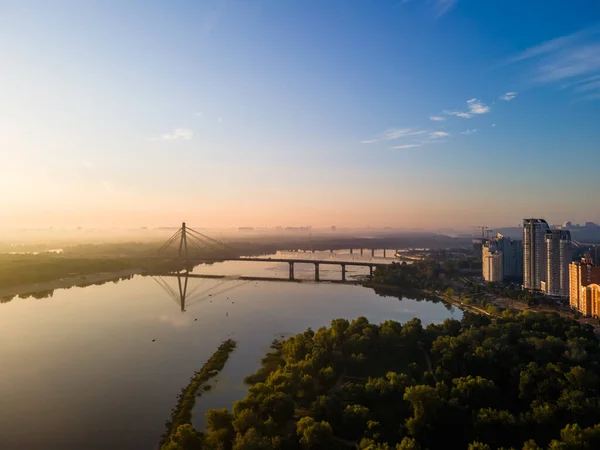 Повітряний Вид Північного Мосту Через Дніпро — стокове фото