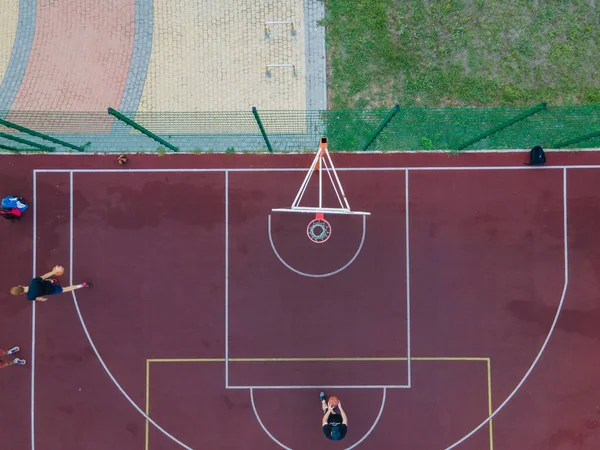 Вид Повітря Баскетбольний Майданчик Відкритому Повітрі — стокове фото