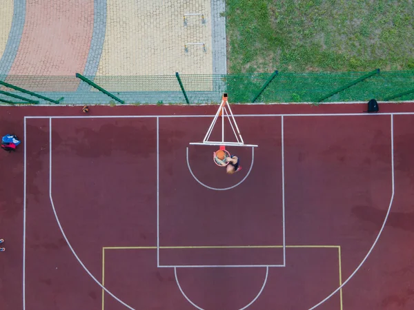 Luftaufnahme Eines Basketballfeldes Freien — Stockfoto