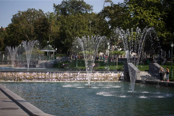 Fontänen Parken Staden — Stockfoto