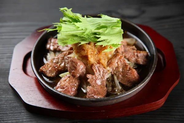 Viande Bœuf Extérieur Jupe Assiette Steak — Photo