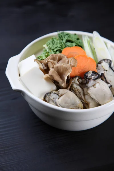 Lebensmittel Aus Austern Und Gemüse Hot Pot — Stockfoto