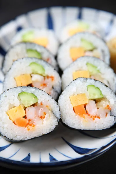 Fresh Seafood Norimaki Sushi Roll — Stock Photo, Image
