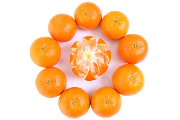 Peeled Orange Fruit Citrus Tankan — Stock Photo, Image