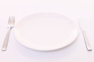 Tabak çatalı ve bıçak yemek masasında