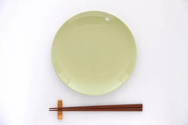 Empty Japanese Dish Chopsticks — Stock Photo, Image