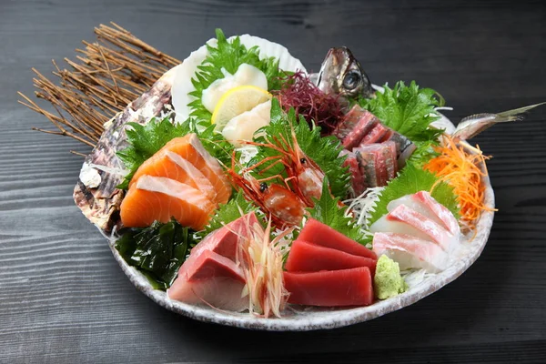 Lussuoso Piatto Combinato Sashimi Fresco — Foto Stock