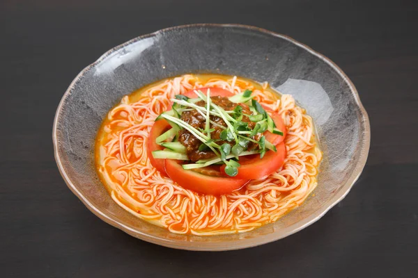 Cold Dandan Noodles Tomato — Stock Photo, Image