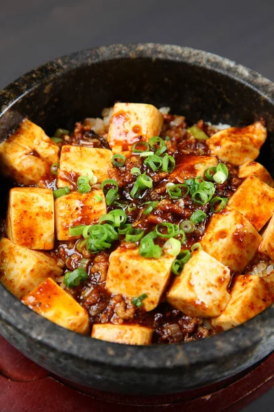 Hot Chili Mapo Miska Tofu — Zdjęcie stockowe