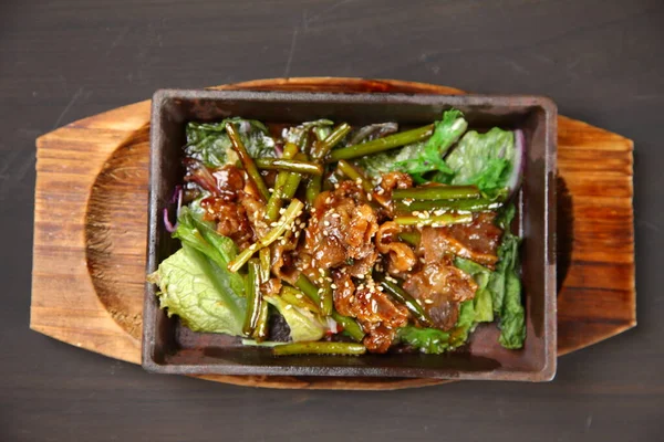 Mexa Carne Frita Botões Alho — Fotografia de Stock