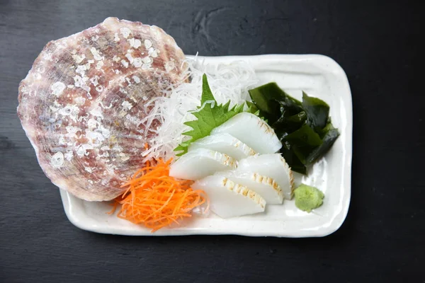 Slightly Grilled Squid Sashimi Plate — Stock Photo, Image