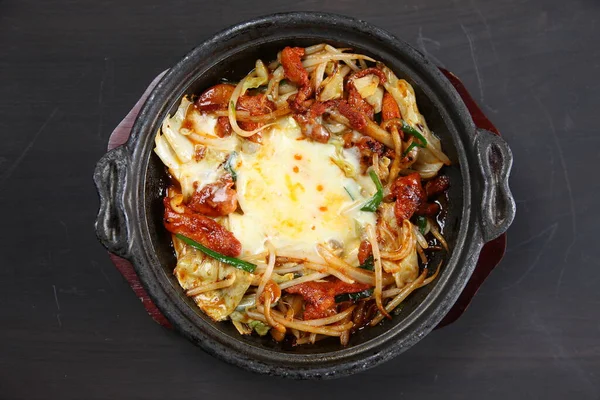 Cheese Dak Galbi Iron Pan — Stock Photo, Image