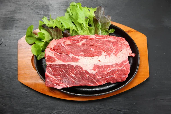 Carne Cruda Rodajas Para Estaca —  Fotos de Stock