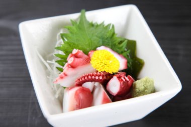 Haşlanmış ahtapotun stüdyo çekimi