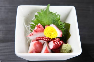 Haşlanmış ahtapotun stüdyo çekimi