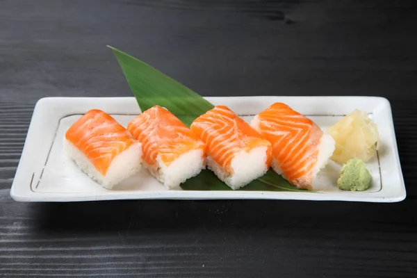 Studio Shot Salmon Pressed Sushi — Stock Photo, Image