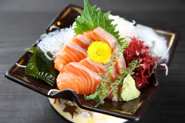 Färsk Lax Sashimi Platta — Stockfoto