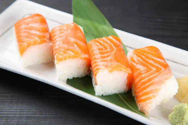 Studio Shot Salmon Pressed Sushi — Stock Photo, Image