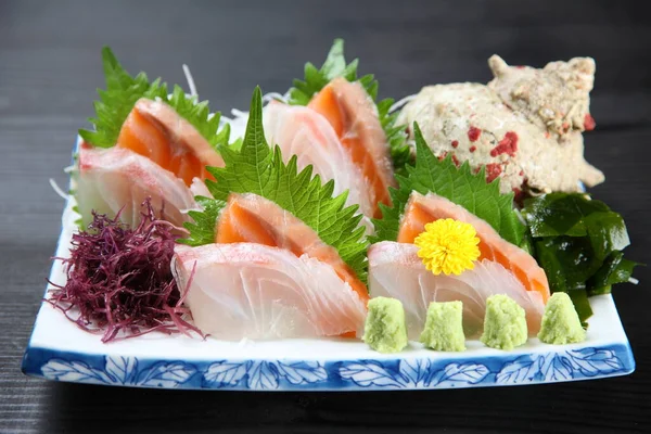 Sashimi Plaat Van Zalm Snapper — Stockfoto