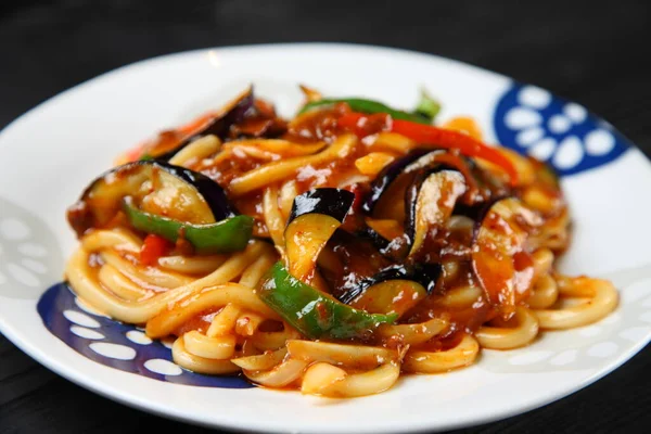 Mabo Eggplant Udon Noodle — Stock Photo, Image