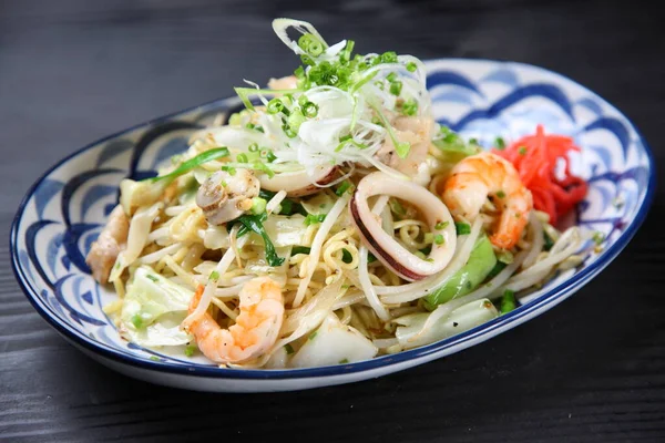 Japanese Sea Food Fried Noodle — Stock Photo, Image