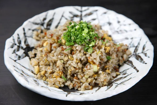 Black Fried Rice Dark Background — Stock Photo, Image