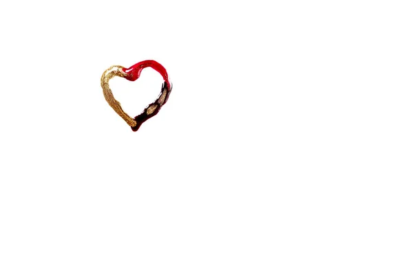 Nail Polish Heart Isolated White Red Gold Black Colour Nail — Stock Photo, Image