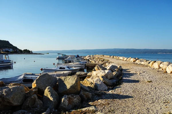 Vista Sul Mare Adriatico Con Acqua Blu Vista Dell Antica — Foto Stock
