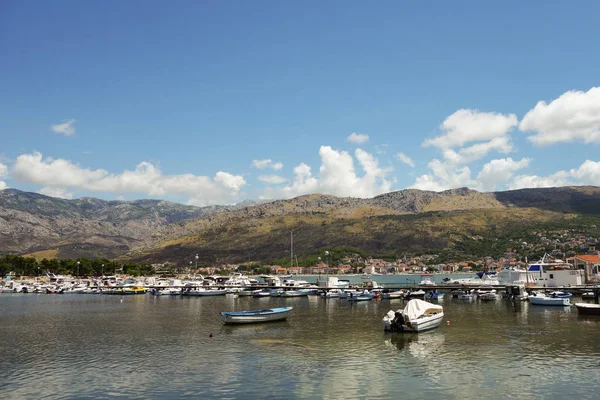 Bellissimo Paesaggio Croazia Barche Case — Foto Stock