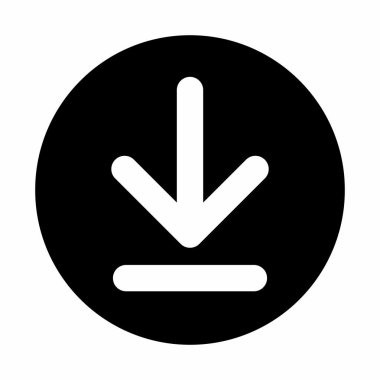 Yükle düğmesini izole beyaz bir arka plan üzerinde siyah beyaz