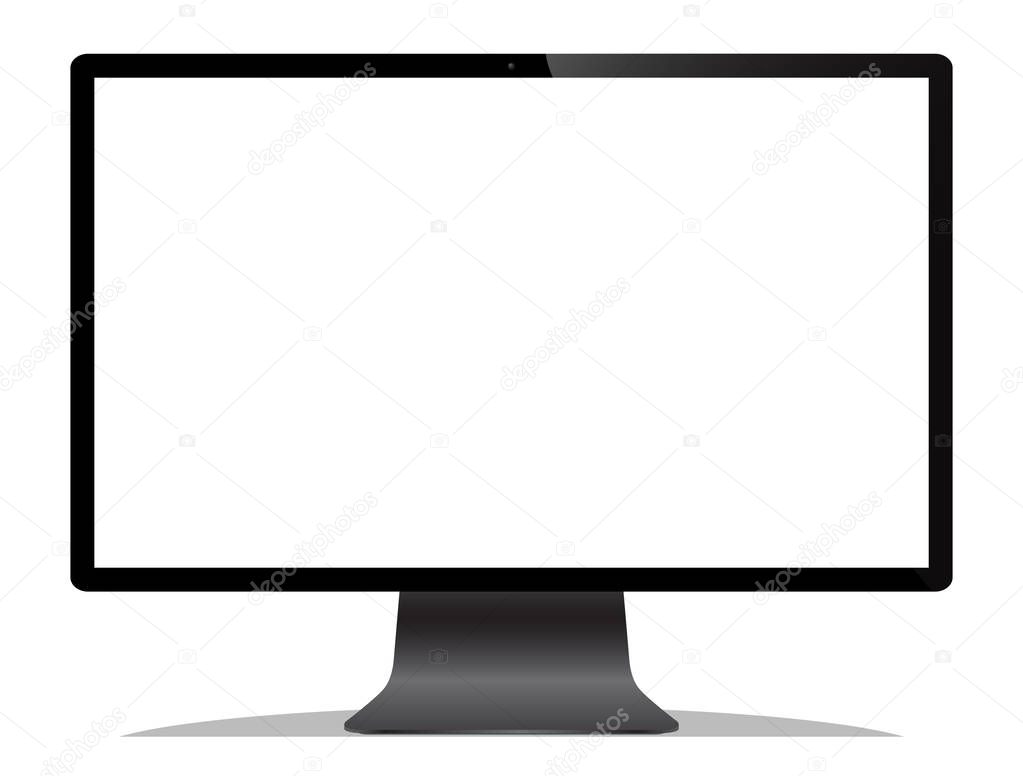 A Blank Computer Monitor Isolated On A White Background
