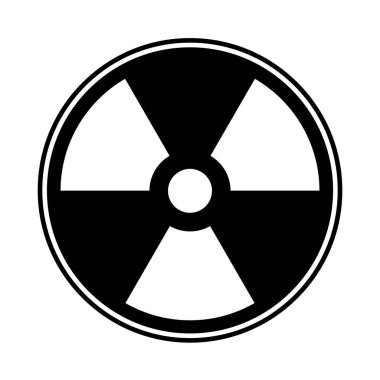 Beyaz bir arka plan üzerinde izole bir radyoaktif sembol