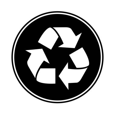 Beyaz bir arka plan üzerinde izole bir geri dönüşüm sembolü